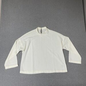 Madewell Ivory Cream Long-Sleeve High Neck blouse Top Size Medium